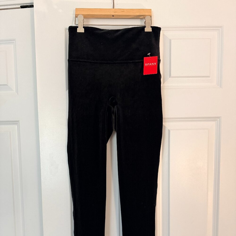 NWT SPANX Black Velvet Leggings